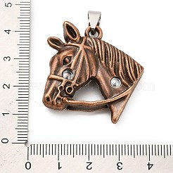 合金のチベット風チャーム  馬の頭  赤銅鉱  34x33.5x10mm  穴：6x4.5mm&nbsp;FIND-C081-02R