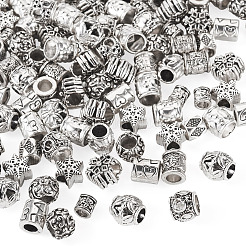 100Pcs 10 Styles Tibetan Style Alloy European Beads&nbsp;FIND-PJ0001-36