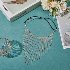 Alloy Rhinestone & Polyester Head Chain&nbsp;AJEW-WH20072-21P