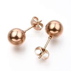 304ステンレススチールボールスタッドピアス  ラウンド  ミックスカラー  19x8mm  ピン：0.8mm  3ペア/ボード&nbsp;EJEW-C501-10E