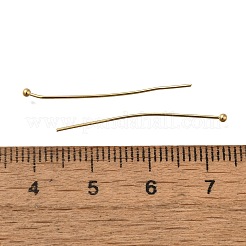 真鍮のボールヘッドピン  鉛フリー＆カドミウムフリー  24KGP本金メッキ  30x0.6mm  ヘッド：1.5mm&nbsp;KK-H502-03E-G