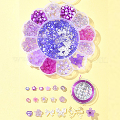 DIY Flower & Star Acrylic & ABS Plastic Imitation Pearl Beads Bracelets Making Kits&nbsp;DIY-FS0006-51