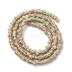 手作りランプワークビーズ連売り  3トーン  コラム  ホワイト  4~5.5x2~4mm  穴：1.2~1.4mm  約130個/連  14.96~15.16インチ（38~38.5cm）&nbsp;BLOW-K001-01B-12-1