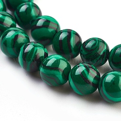 合成マラカイトビーズ連売り  染め  ラウンド  グリーン  サイズ：直径約8mm  穴：1.5mm  約50個/連  15.5インチ&nbsp;TURQ-N006-8