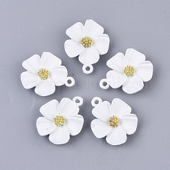 スプレープリント合金ペンダント  花  ミックスカラー  23.5x19.5x6mm  穴：1.8mm&nbsp;X-PALLOY-N0147-03