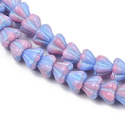 チェコ産プレスガラスビーズ  ベルフラワー  カラフル  6.5x5.5mm  穴：0.7mm  約400個/袋&nbsp;GLAA-I061-20