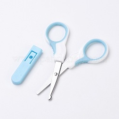 ステンレススチールはさみ  プラスチックカバー付き  ランダム単色またはランダム混色  10.5x5.7cm&nbsp;LS-TOOL-L004-04P