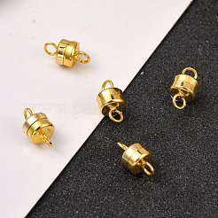 コラム真鍮製ループ付きマグネットクラスプ  鉛フリー＆ニッケルフリー＆カドミウムフリー  ゴールドカラー  11x6mm  穴：2mm&nbsp;KK-M064-G-NR