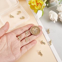 10個真鍮マイクロパヴェクリアキュービックジルコニアペンダント  丸カン付き  長持ちメッキ  蝶  18KGP本金メッキ  12x7x2mm  丸カン：5x0.9ミリ  3mm内径&nbsp;KK-SZ0001-90