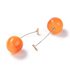 Lifelike Cherry Resin Dangle Stud Earrings&nbsp;LS-EJEW-F274-01A