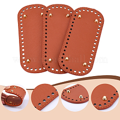 楕円形のPUレザーDIYハンドバッグ底3個  2個 2スタイル アルミかぎ針フック  シエナ  180x80mm&nbsp;DIY-CL0002-33A