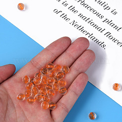 透明なアクリルビーズ  ラウンド  多面カット  ダークオレンジ  8mm  穴：1.6mm  約1810個/500g&nbsp;MACR-S373-133-T02