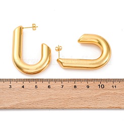 J-Shaped 304 Stainless Steel Stud Earrings for Women&nbsp;EJEW-A125-02G