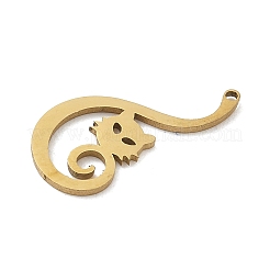 ステンレスペンダント201個  猫の形  ゴールドカラー  20x10x1mm  穴：1mm&nbsp;STAS-H480-06G