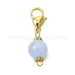 6Pcs Round Natural Rose Quartz & Amazonite & Quartz & Carnelian & White Jade Pendant Decorations&nbsp;HJEW-JM02857