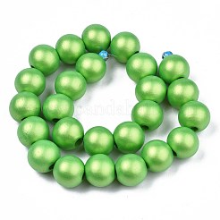 Painted Natural Wood Beads Strands&nbsp;WOOD-S053-58E