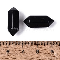 ナチュラルブラックオニキスペンダント  染め＆加熱  両端子尖った弾丸チャーム  多面カット  20~22x8.5~9x8mm  穴：1.6~2mm&nbsp;G-Q601-27A