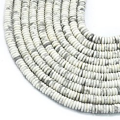 曇りっぽい天然のハウライトビーズ連売り  ロンデル  6x2mm  穴：0.7mm  約150~160個/連  14.57~14.96''（37~38センチメートル）&nbsp;G-K389-C17-01