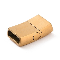Ion Plating(IP) 304 Stainless Steel Rectangle Magnetic Clasps with Glue-in Ends&nbsp;STAS-E089-42G-A