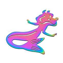 Ion Plating(IP) 201 Stainless Steel Etched Metal Embellishments Pendants&nbsp;STAS-G328-02I-RC