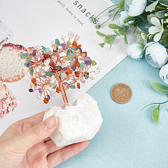 Chakra Natural Gemstone Chips and Druzy Agate Pedestal Display Decorations&nbsp;DJEW-WH0011-21D