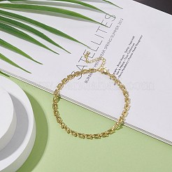 Brass Initial Letter U Link Chain Anklet for Women&nbsp;AJEW-AN00489