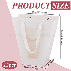 Trapezoid Paper Flower Gift Tote Bags with Plastic Visible Window&nbsp;ABAG-WH0045-25C