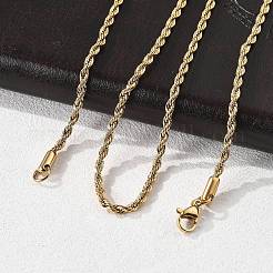 Ion Plating(IP) 304 Stainless Steel Rope Chain Necklaces&nbsp;STAS-M174-009G