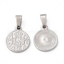 Non-Tarnish 304 Stainless Steel Coin Pendants&nbsp;STAS-F183-01P-A