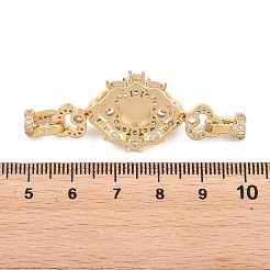 Brass Micro Pave Clear Cubic Zirconia Fold Over Clasps&nbsp;KK-U059-65G
