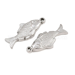 304ステンレスペンダント  魚のチャーム  ステンレス鋼色  28x12x4mm  穴：1.4mm&nbsp;SA-CBA3ECF-12P