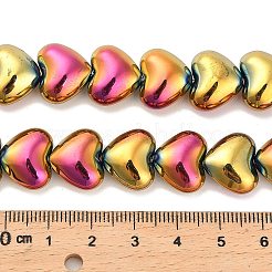 電気メッキガラスビーズセット  ハート  レッド  12.2x15x8mm  穴：1mm  約50個/連  23.62''（60センチメートル）&nbsp;EGLA-B008-01A-FP01