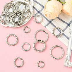28Pcs 7 Styles Zinc Alloy Spring Gate Rings&nbsp;FIND-CJ0003-98