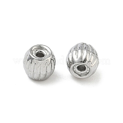 304ステンレススチールビーズ  ラウンド  ステンレス鋼色  6x5mm  穴：1.2mm&nbsp;STAS-D204-24P