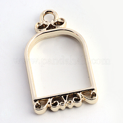 Rack Plating Alloy Open Back Bezel Pendants&nbsp;X-PALLOY-S047-17E-FF