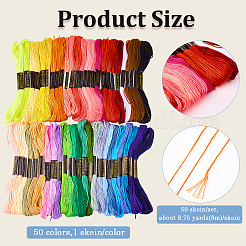 50 Skeins 50 Colors 6-Ply Polycotton Embroidery Floss&nbsp;EMBR-CY0001-02