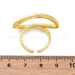 Brass Micro Pave Clear Cubic Zirconia Cuff Rings for Women&nbsp;RJEW-U043-13G