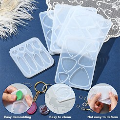 DIY Hexagon & Rhombus & Triangle & Oval Pendant Silicone Molds for DIY Earring Making&nbsp;DIY-YW0009-86