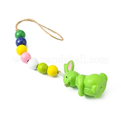 Easter Theme Plastic Rabbit Pendant Decorations&nbsp;HJEW-TAC0013-11B
