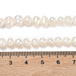 天然養殖淡水パールビーズ連売り  ポテト  グレードa ++  アンティークホワイト  6~6.5mm  穴：0.6mm  約66個/連  13.70''（34.8センチメートル）&nbsp;PEAR-L034-04