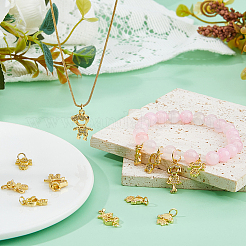 12Pcs 6 Styles Brass Micro Pave Cubic Zirconia Pendants&nbsp;KK-DC0004-74