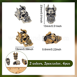 4Pcs 2 Colors Brass Beads&nbsp;KK-NB0003-98