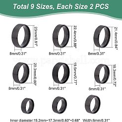 18Pcs 9 Size 201 Stainless Steel Plain Band Ring for Men Women&nbsp;RJEW-DC0001-07A
