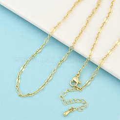 3MM Brass Dapped Chain Necklaces&nbsp;NJEW-P339-02B-G