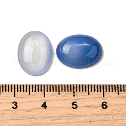 ナチュラルブルー瑪瑙カボション  染め＆加熱  オーバル  スチールブルー  16x12x4.5~5mm&nbsp;G-A266-01B