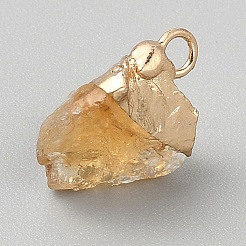 Natural Citrine Pendants&nbsp;G-WH0003-09J