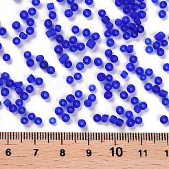 ガラスシードビーズ  つや消し色  ラウンド  ブルー  3mm&nbsp;SEED-A008-3mm-M8