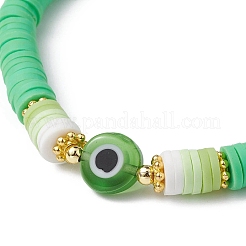 7Pcs 7 Color Polymer Clay Heishi Surfer Stretch Bracelets Set&nbsp;BJEW-JB09639