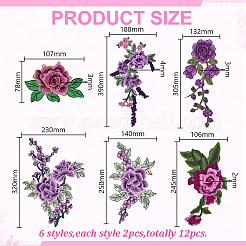 5 Styles Polyester Clothing Patches&nbsp;PATC-HY0001-94