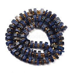 天然石ソーダライトビーズ連売り  多面カット  フラットラウンド/ディスク  8x2.5~4.5mm  穴：1mm  約74~75個/連  15.47~15.55''（39.3~39.5センチメートル）&nbsp;G-F796-A10-01